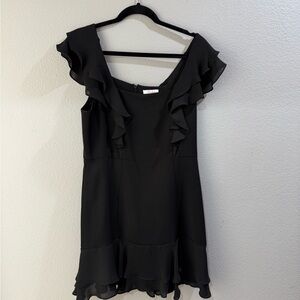 Parker Black Ruffle Mini Dress